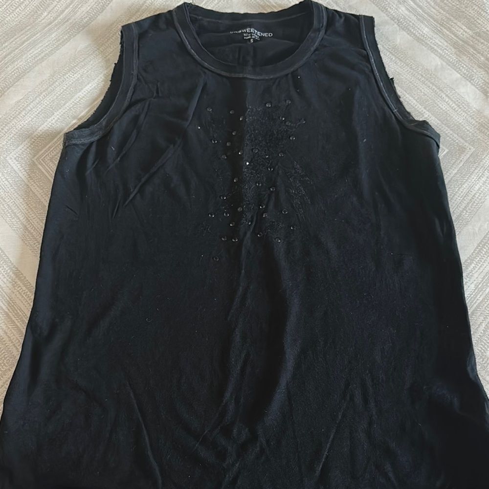 Unsweetened Women’s Black Bolt & Grommet Sleeveless Top - Size S